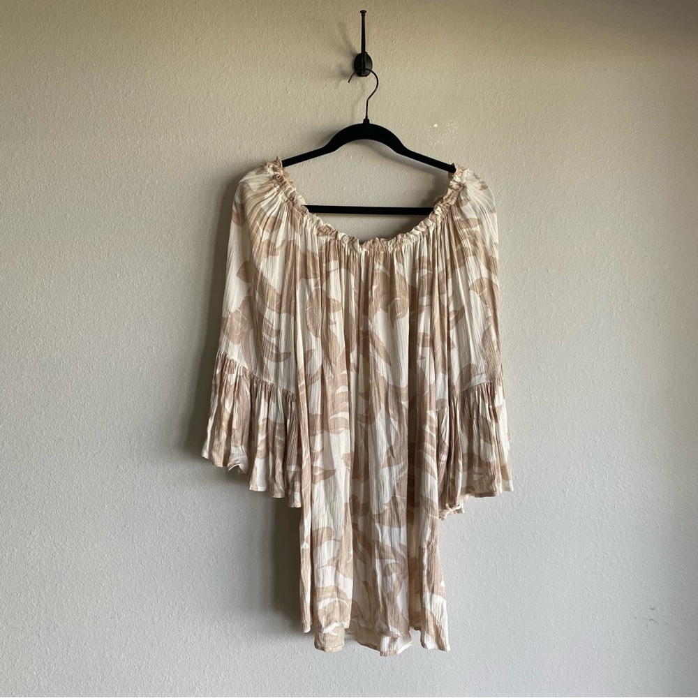 Elan Boho Off The Shoulder Bell Sleeve Dress